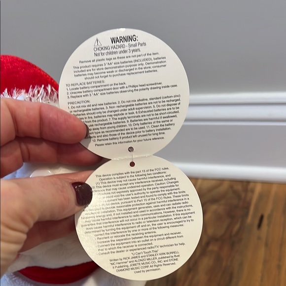 Christmas Cat Plush Toy with Santa Hat and Candy Cane - Picture 4 of 5